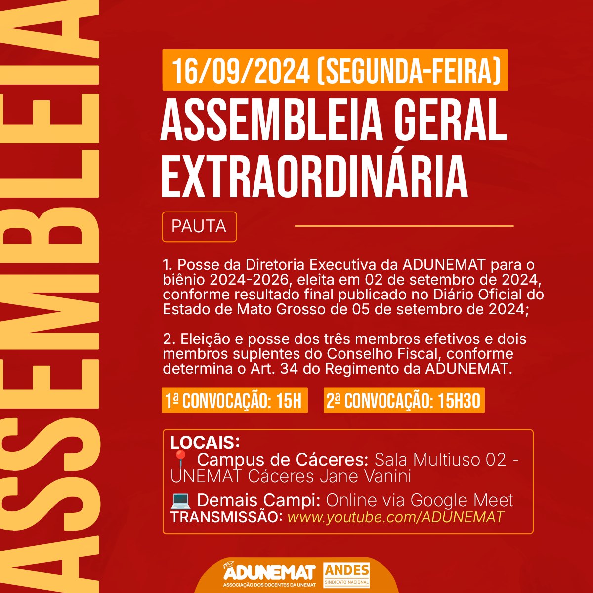 Assembleia de posse da nova…